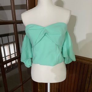 Teal/ sea foam green crop top